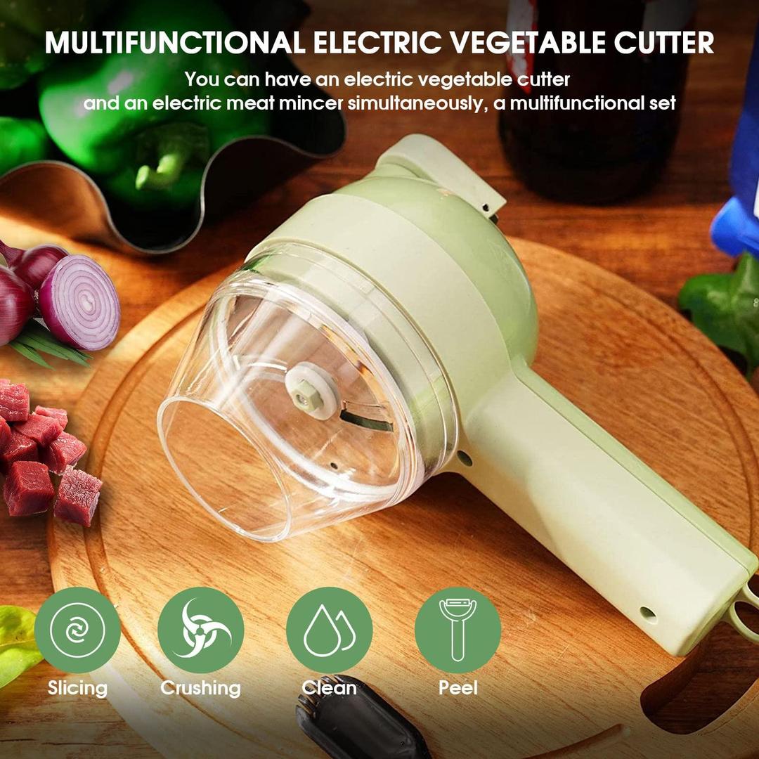 4 In 1 Vegetable Chopper Handheld Electric Vegetable Cutter